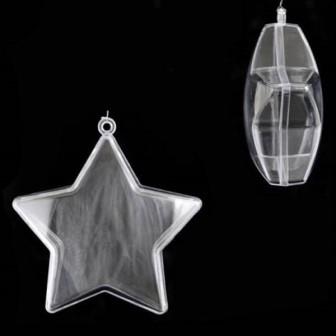 Звезды пластиковые прозрачные для декора 10см  артикул 11100050 фото, картинки