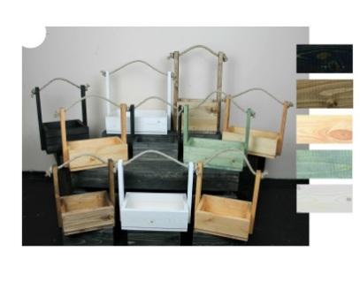 Ящик деревянный декоративный с канатом в ассортименте (Натур. дерево с канатом) фото, картинки