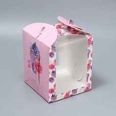 Складная коробка под маленький торт «Паттерн», 15 × 15 × 18 см       9132672 фото