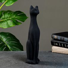 Фигура "Кошка Египетская №5" малая черная матовая 15 10х10х30,5 см  247689 фото