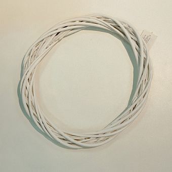 Венок из лозы 30 см (SF-3135), белый фото, картинки