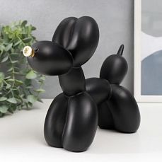 Сувенир полистоун "Воздушный шарик - собачка с золотым носиком" чёрный 7,5х20,5х17,5 см   7822951 фото