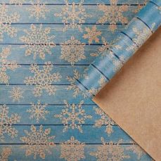 Бумага упаковочная крафтовая «Снежинки на дереве», 50 × 70 см 3697105 фото