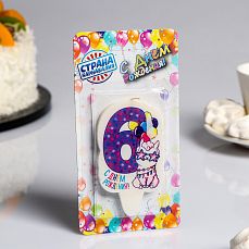Свеча для торта "С Днём Рождения, цифра 6, кошка звёздочка", 5×8.5 см 5296090 фото