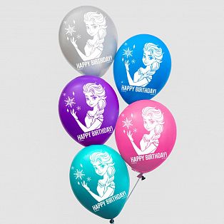 Воздушные шары, набор "Холодное сердце. С Днем Рождения", Disney, Happy Birthday (набор 5 шт)   5798 фото