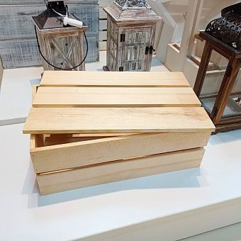Ящик деревянный 35×23×13 см подарочный с реечной крышкой 5525149 фото, картинки