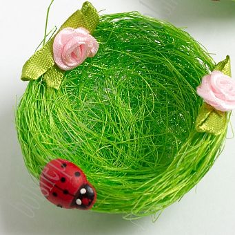 Пасхальный декор "Гнезда" 7 см (1 шт) SF-5051, зеленый фото, картинки