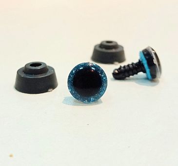 Фурнитура "Глазки для игрушек" 12 мм, с заглушками 2шт  SF-6093, голубой №5 фото, картинки