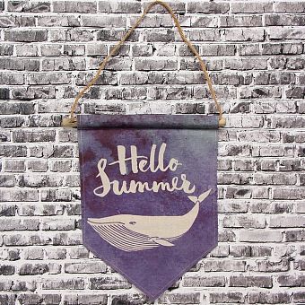 Панно подвесное Hello summer, рисунок Кит, 26х30 см 2723554 фото, картинки