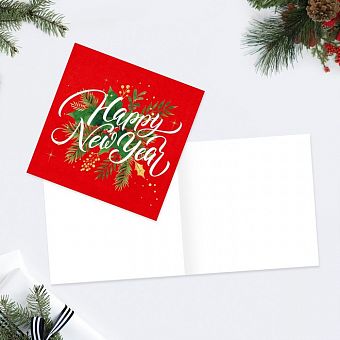 Мини-открытка Happy New Year, 7 × 7 см   4358784 фото, картинки