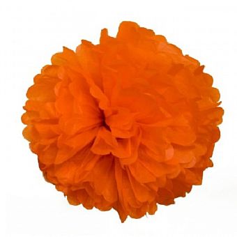 Помпон 35 см - оранжевый (тишью) фото, картинки