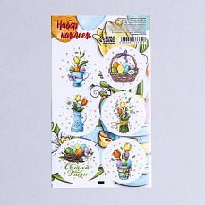 Наклейка для цветов и подарков "Цветы на пасху", 16 × 9,5 см 9533335 фото