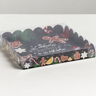 Коробка для кондитерских изделий с PVC крышкой «Сладкий сюрприз», 21 × 21 × 3 см   4386232 фото, картинки