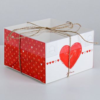 Коробка для капкейка Ja t`aime, 16 × 16 × 10 см 3822505 фото, картинки