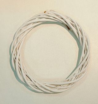 Венок из лозы 20 см (SF-2419), белый фото, картинки