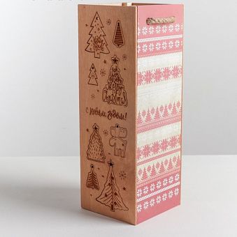 Коробка под бутылку «С Новым годом», 11 × 33 × 11 см 4416863 фото, картинки