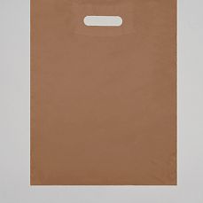 Пакет полиэтиленовый, с вырубной ручкой, коричневый, 34 х 45, 33 мкм   4689691 фото