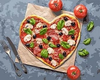 Картина по номерам "Пицца-сердечко" GX 25012 фото, картинки