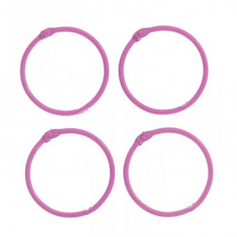Кольца для творчества (для фотоальбомов) "Ярко-розовое" набор 4 шт d=4,5 см    фото, картинки
