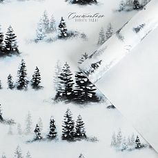 Бумага упаковочная глянцевая «Зимний лес», 70 × 100 см   4472817 фото