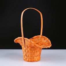 Корзина плетеная (бамбук), D21/13xH14/29см оранжевый 1862902 фото
