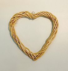Венок из лозы 25 см "Сердце" SF-7013, натуральный фото
