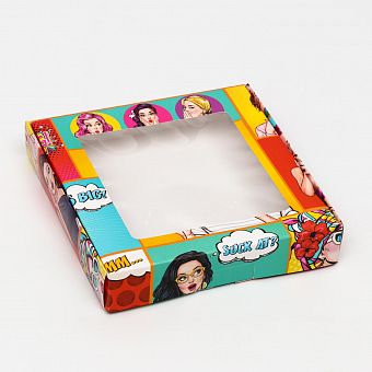 Коробка самосборная, "Pop-art 2", 16 х 16 х 3 см 5540499 фото, картинки