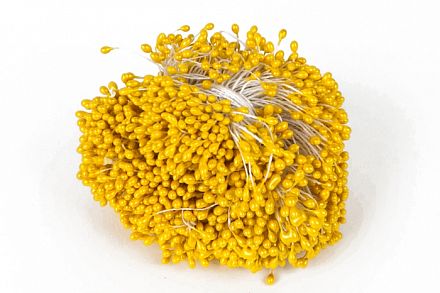 Тычинки для искуственных цветов h5.5см, 100 шт. желтые фото, картинки