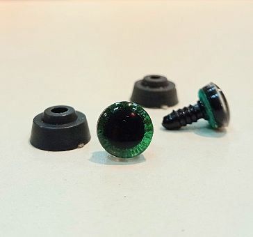 Фурнитура "Глазки для игрушек" 12 мм, с заглушками 2шт  SF-6093, зеленый №3 фото, картинки