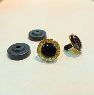 Фурнитура "Глазки для игрушек" 22 мм, с заглушками 2шт  SF-6096, золото №4 фото