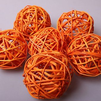 Шар из ротанга Оранжевый 4 см (1 шт.) артикул 661-00610 фото, картинки