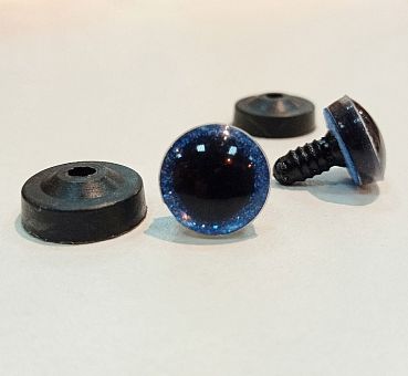 Фурнитура "Глазки для игрушек" 16 мм, с заглушками 2шт  SF-6094, синий №1 фото, картинки