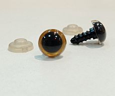 Фурнитура "Глазки для игрушек" 12 мм, с заглушками 2шт SF-2140, золотисто-коричневый фото