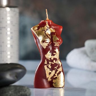 Фигурная свеча "Женское тело №1" шоколадная с поталью 9,5см   7369177 фото, картинки