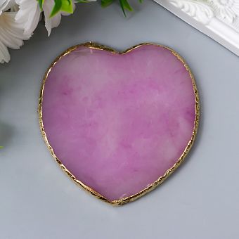 Подставка под кольца смола "Ярко-розовый камень" сердце 10х9,3 см   7359044 фото, картинки