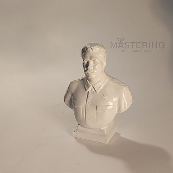 Бюст Сталина, 16см белый (гипс) 122876 фото, картинки