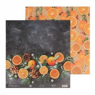 Бумага для скрапбукинга «Апельсинки», 30,5  × 32 см, 180 г/м 5149087 фото