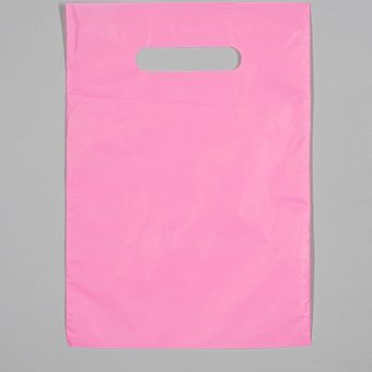 Пакет полиэтиленовый, с вырубной ручкой, розовый, 20 х 30, 33 мкм   4689695 фото, картинки