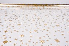 Пленка цветная Снежинки NEW 70см золото фото