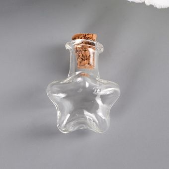 Декор для творчества стекло "Бутылочка с пробкой - звезда" 2,5х2х0,7 см   4780782    фото, картинки