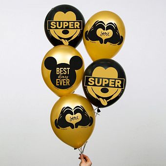 Воздушные шары "Mickey", Микки Маус (набор 5 шт) 12 дюйм 5358297 фото, картинки