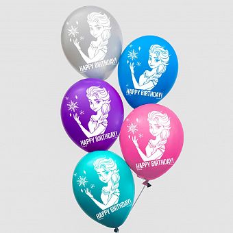 Воздушные шары, набор "Холодное сердце. С Днем Рождения", Disney, Happy Birthday (набор 5 шт)   5798 фото, картинки
