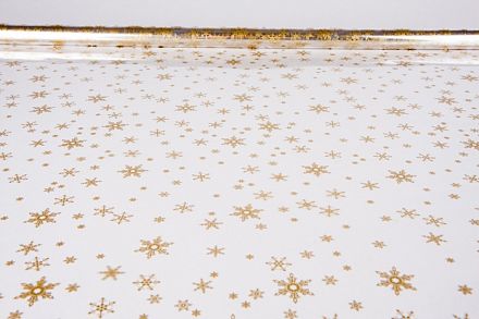 Пленка цветная Снежинки NEW 70см золото фото, картинки