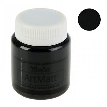 Краска акриловая Matt  80мл WizzArt Черный матовый WT1.80 1801867 фото, картинки