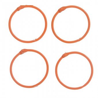 Кольца для творчества (для фотоальбомов) "Оранжевое" набор 4 шт d=4,5 см   фото, картинки