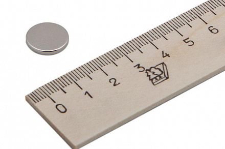 Постоянный магнит 14х3, диск, N35, никель фото, картинки