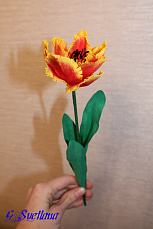 Махровый тюльпан из фоамирана фото