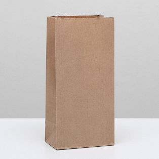 Пакет крафт бумажный фасовочный, прямоугольное дно 12 х 8 х 25 см   3742617 фото