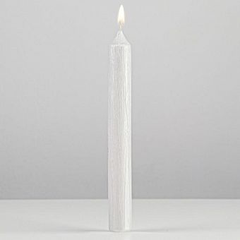 Свеча античная "Винтаж", 17х1,8 см, белый перламутр 6930718 фото, картинки