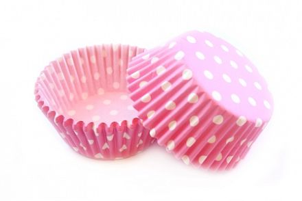Набор бумажных форм для кексов "Горошек розовый", диаметр дна 5 см, 50 шт. фото, картинки